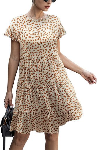 Dress with giraffe print