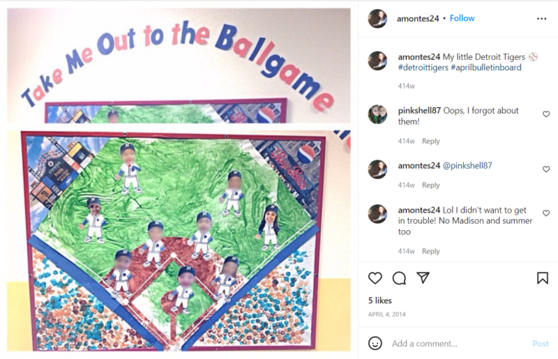 Baseball theme bulletin board