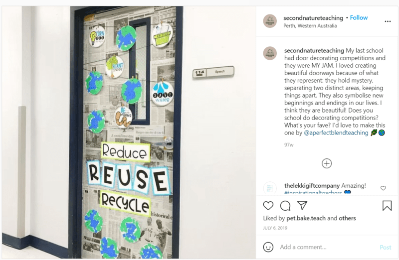 Still of sustainability classroom door idea