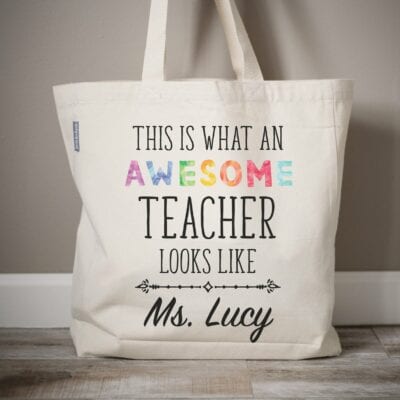 This is what an awesome teacher looks like tote bag