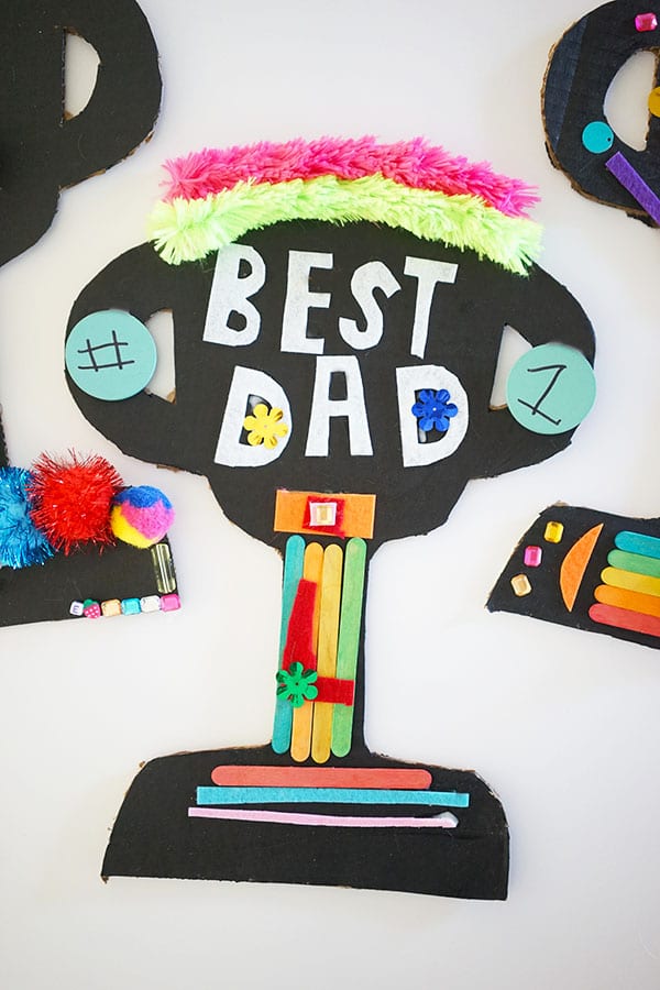 Trophy cut out decorated -- father's day crafts for kids
