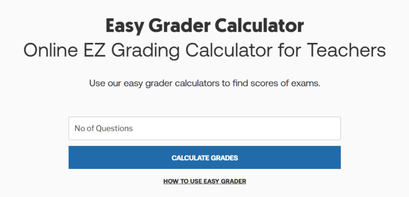 Screenshot of Easy Grader Calculator