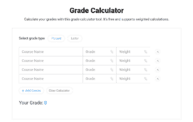 grade calculator for all assignments