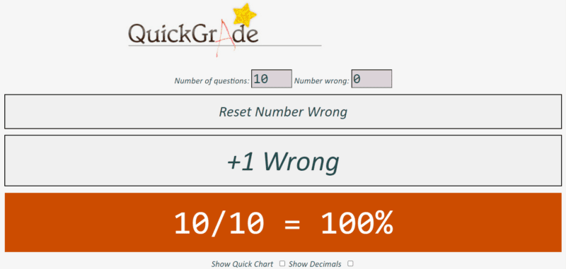 Screenshot of QuickGrade