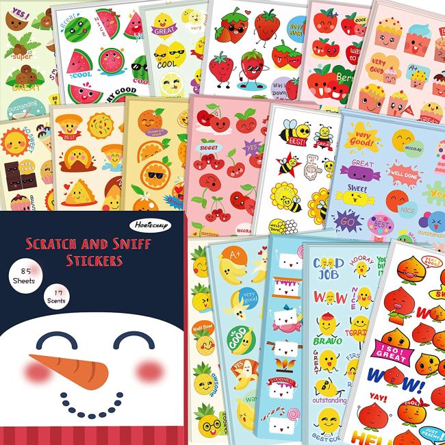 Scratch and Sniff Stickers with food designs