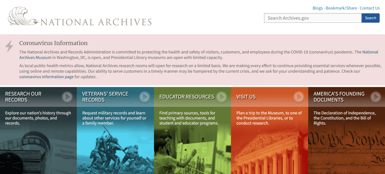 history interactive websites