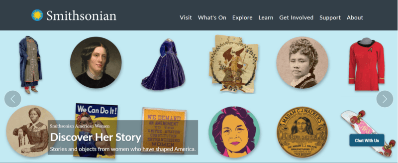 Smithsonian website for teaching and learning history