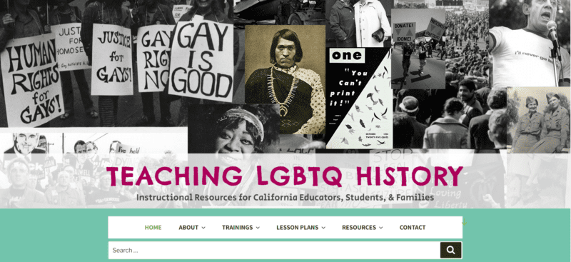 Teaching LGBTQ history website