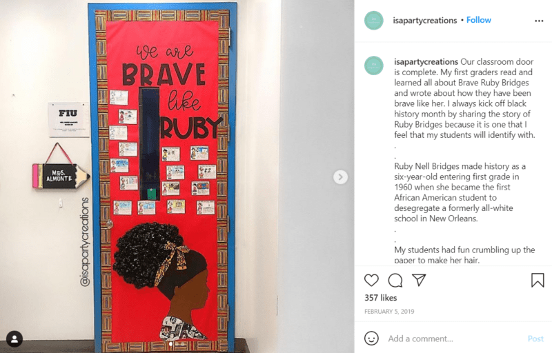 Still of black history month doors be brave like ruby from Instagram