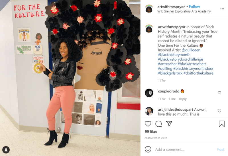 Still of black history month doors show some flower power from Instagram