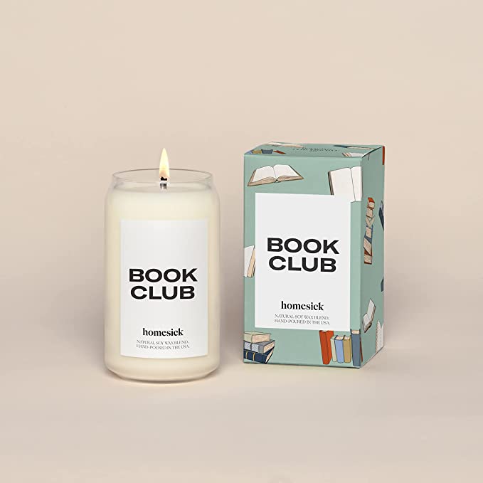 Gifts for librarians: book club candle