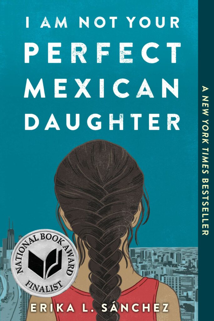 Girl with long braid on cover of I Am Not Your Perfect Mexican Daughter
