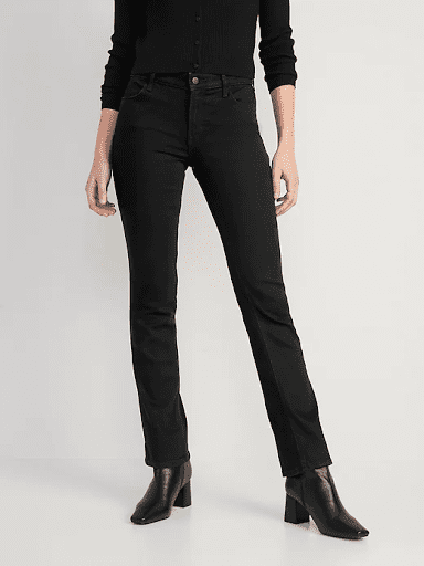 Black boot-cut pants