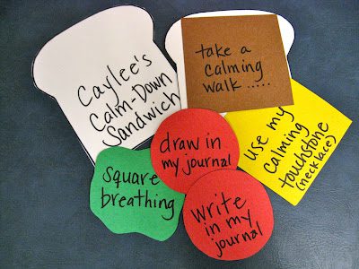 parts of a calm-down sandwich zones of regulation activities