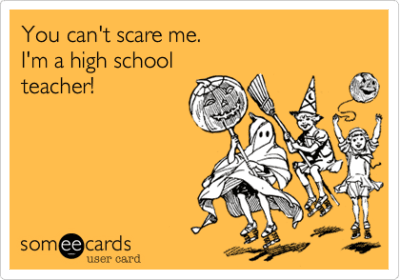 Multicolor NOTHING SCARES ME Funny Teacher Halloween Memes Love Brains Halloween School Teacher Funny Meme Throw Pillow 16x16