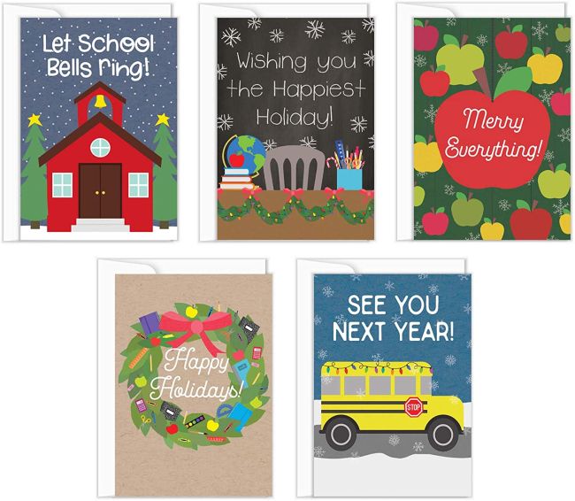 Holiday cards for teachers variety pack
