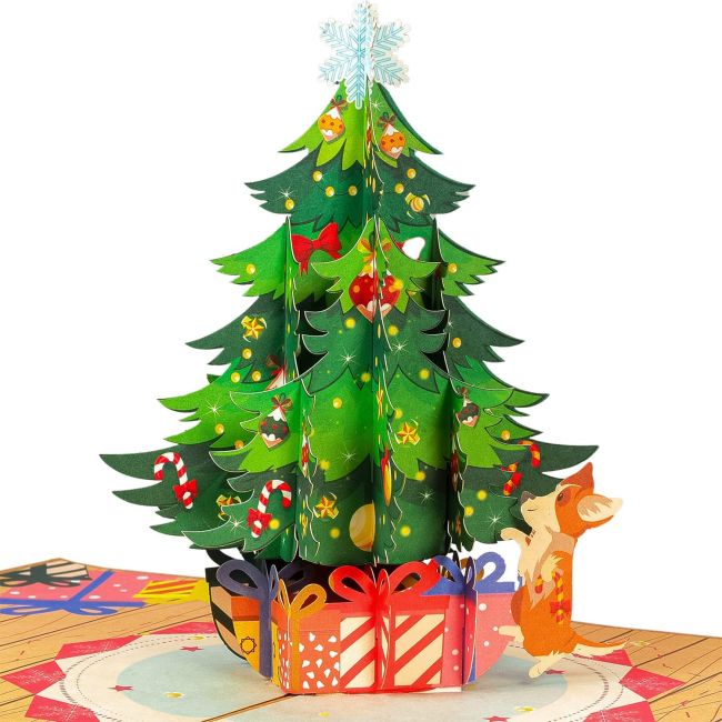 Popup paper Christmas tree card (Greeting Cards for Teachers)