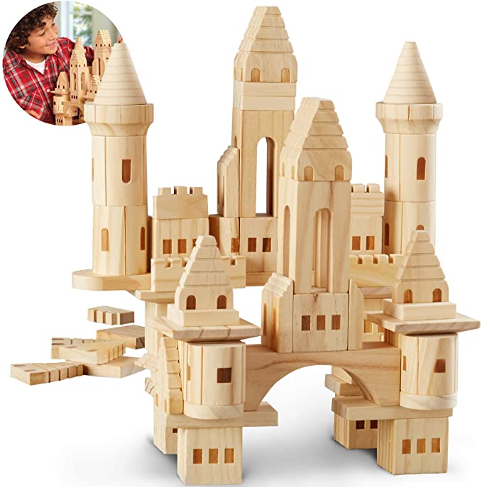 Bloques de construcción de castillos de madera