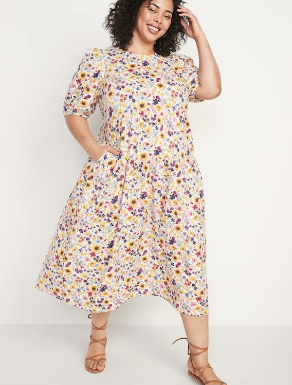 Short sleeve floral casual dress