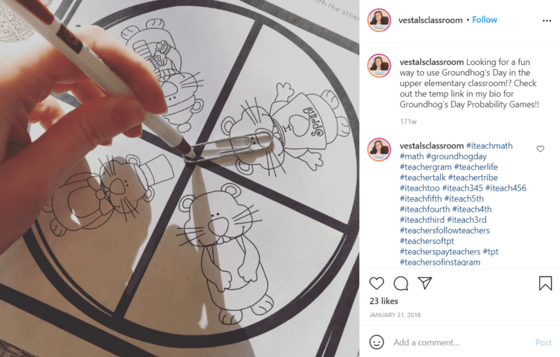 Still of celebrate groundhog day and teach probability from Instagram