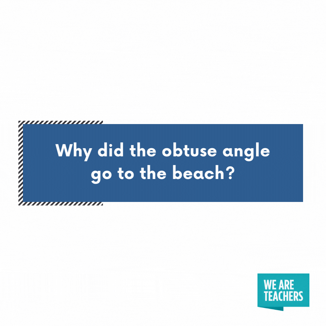 Why did the obtuse angle go to the beach