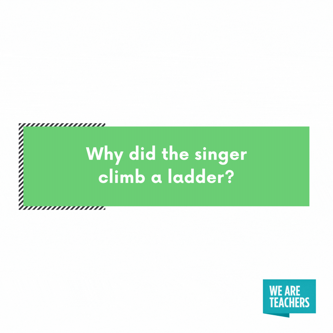 Why did the singer climb a ladder?