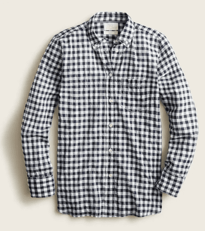 Black and white women's button up J. Crew
