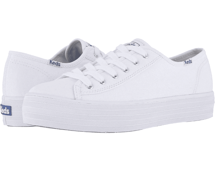 White classic Keds, as an example of the best shoes for student teaching