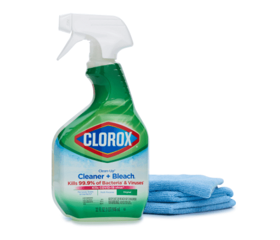 Clorox Spray with microfiber towels