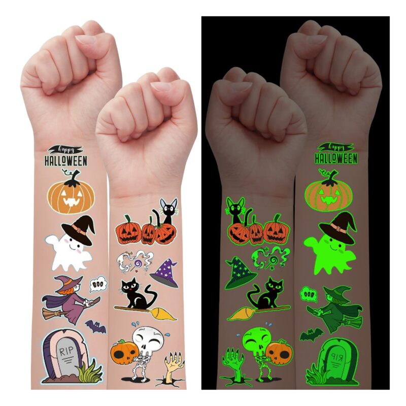 Luminous Halloween temporary tattoo