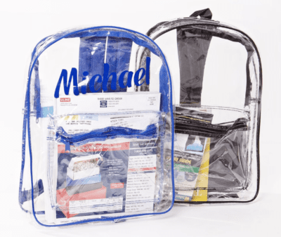 Clear backpacks required in an attempt to prevent school shootings