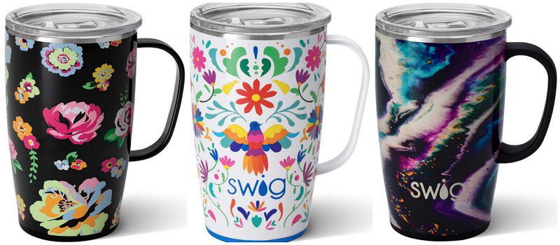 Swig Insulated Travel Mugs in several patterns