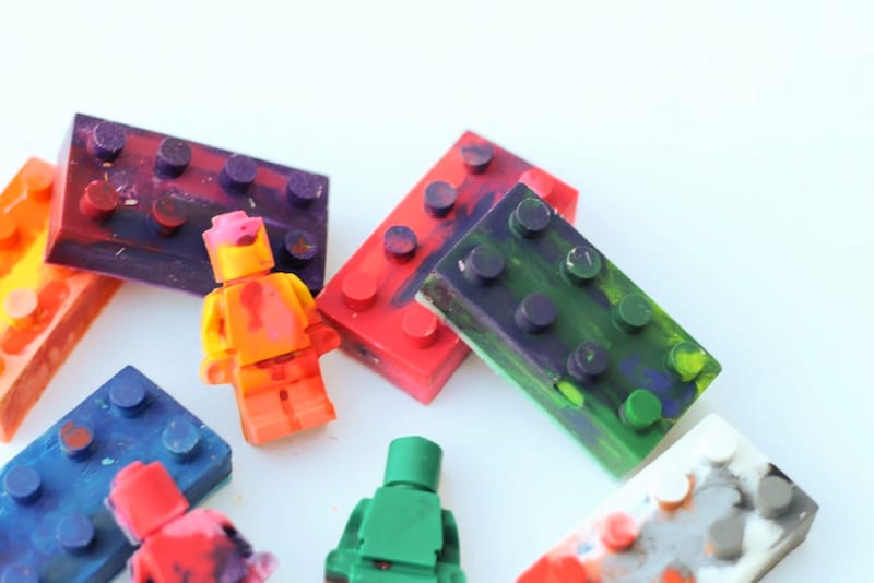 LEGO brick crayon molds - inexpensive gift ideas for students