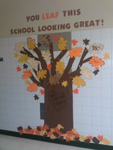 October bulletin board ideas include this tree that reads 