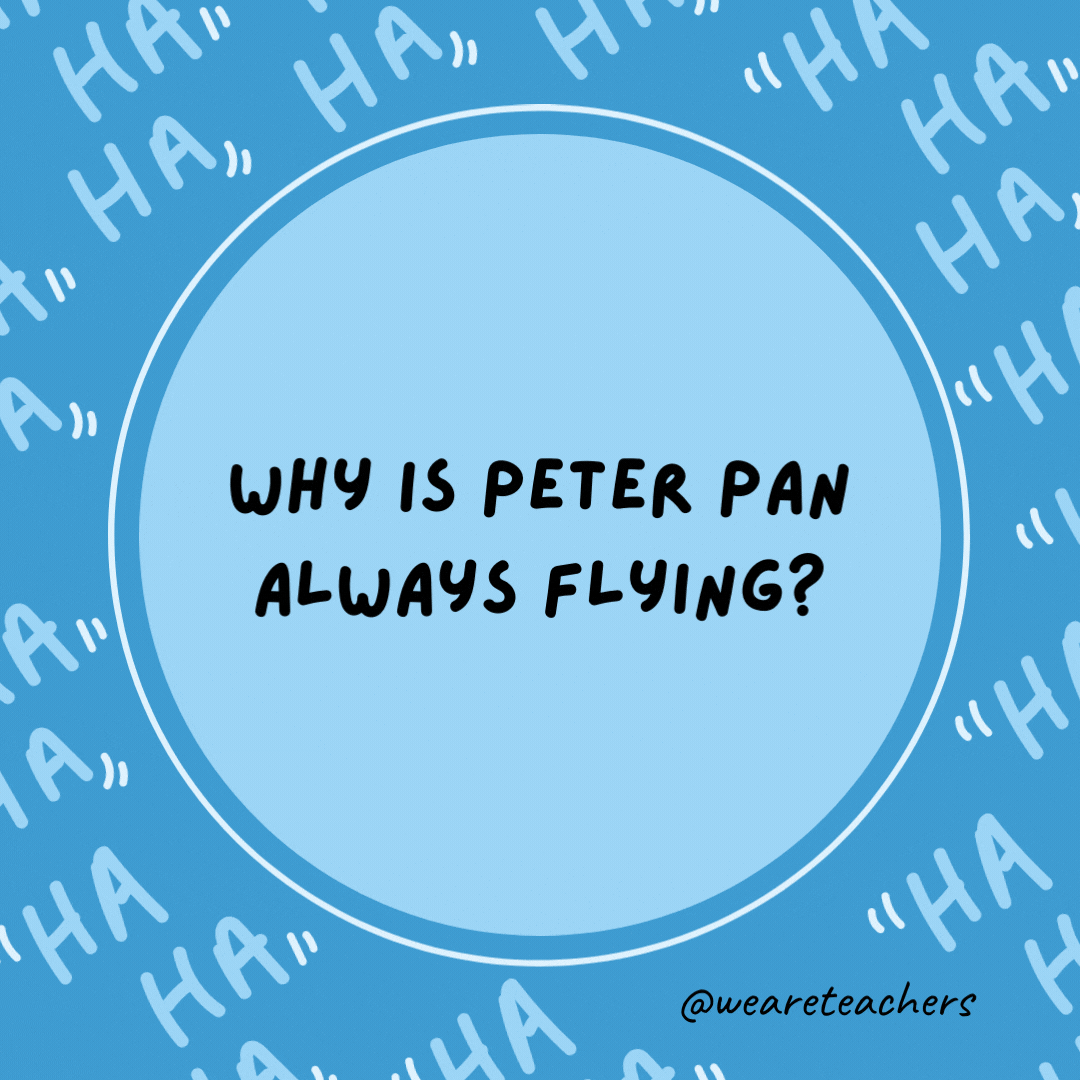 Why is Peter Pan always flying?  He neverlands.