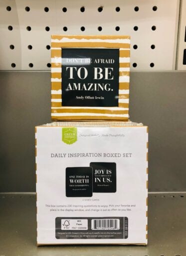 Daily inspirational messages in a box from Target