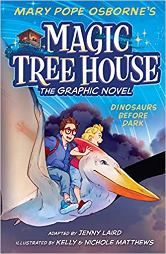 Book cover for Dinosaurs Before Dark Magic Tree House Graphic Novel 1