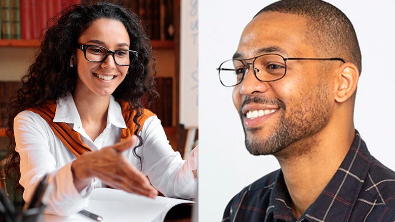 Man and woman wearing glasses from DiscountGlasses.com