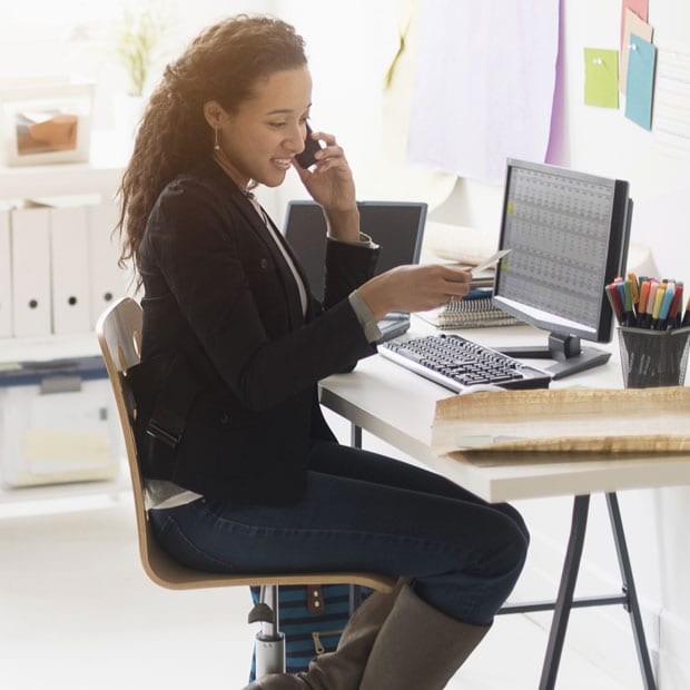 Verizon teacher at desk
