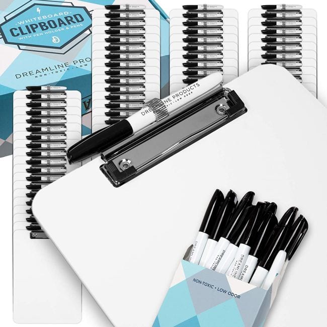 Dry erase clipboards with markers