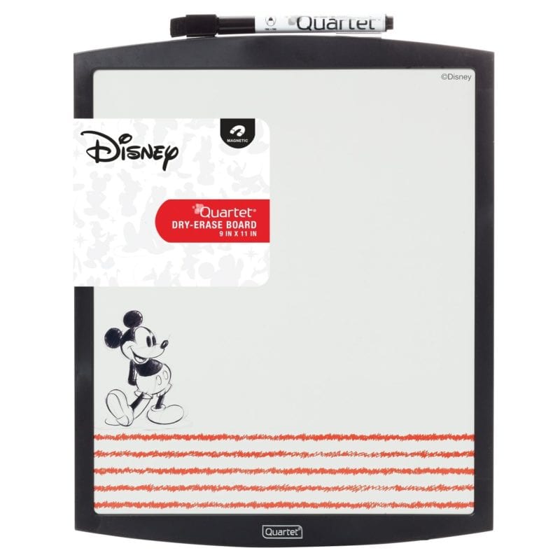 Disney Mickey Mouse Magnetic Dry Erase Board by Quartet, 9" x 11" White Board / Whiteboard, Black Frame
