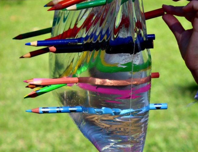 Plastic bag full of water with pencils stuck through it (Easy Science Experiments)