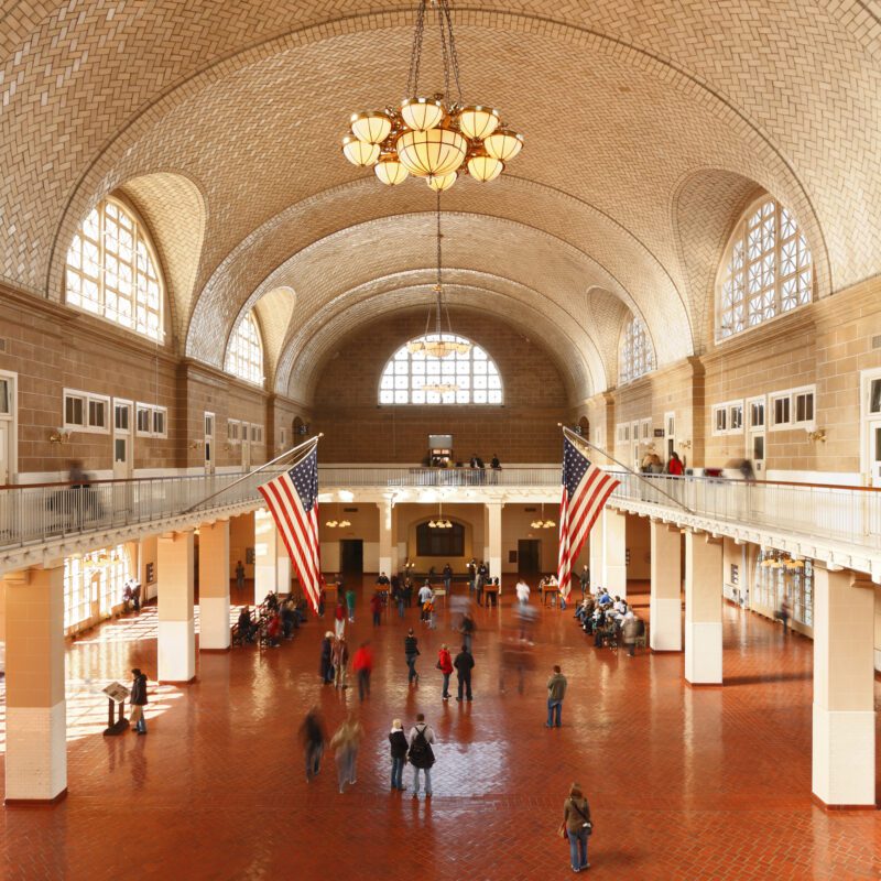 The Great Hall at Ellis Island in New York City