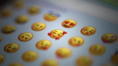 Emoji keyboard on a phone