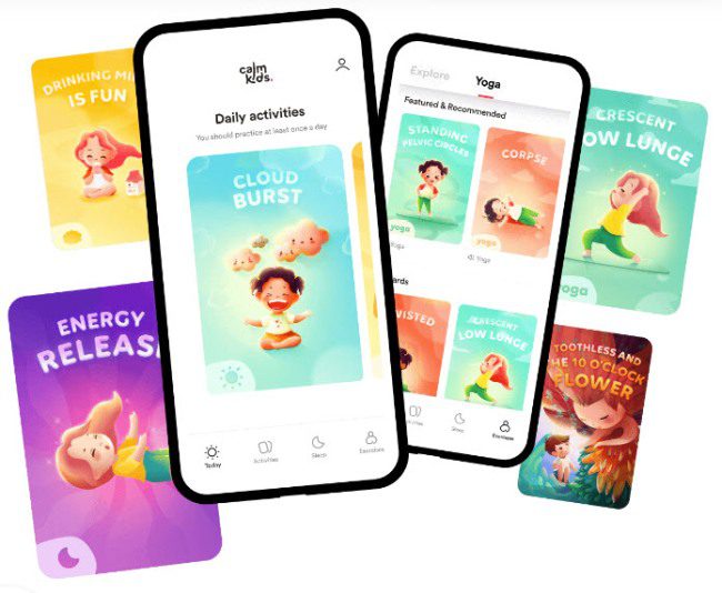 Screen shots of Calm Kids, an emotional regulation app