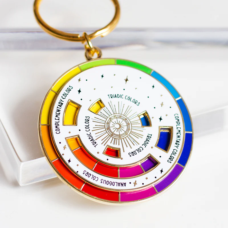 Gifts for Art Teachers: interactive color wheel keychain