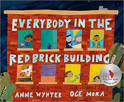 Book cover for Everybody in the Red Brick Building as an example of preschool books