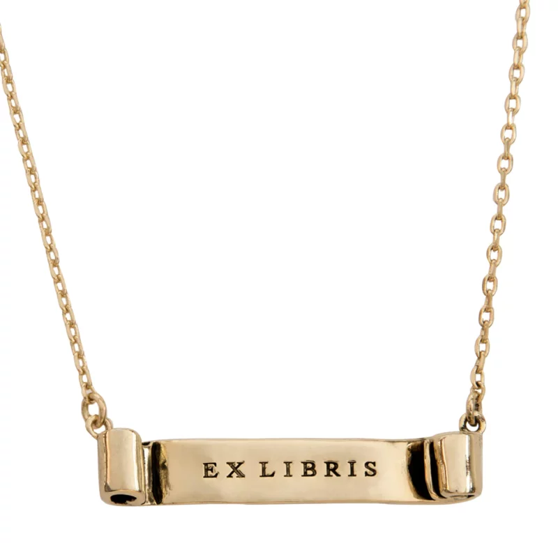 Gifts for librarians: ex libris necklace