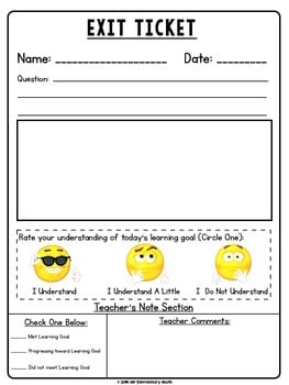 an exit ticket worksheet for students