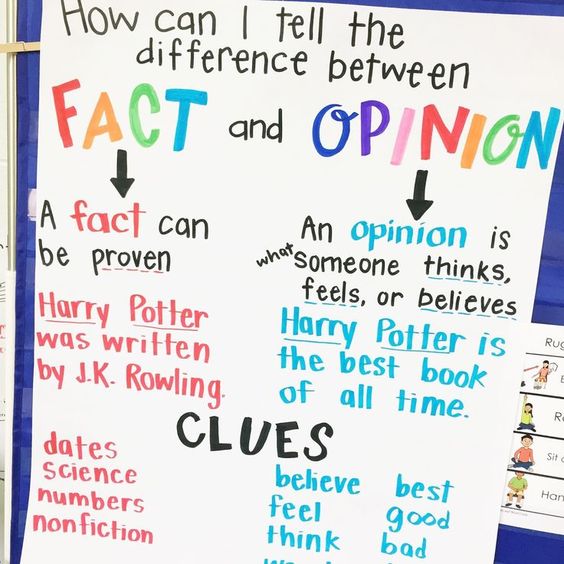Fact And Opinion Anchor Chart